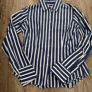 Tommy Hilfiger Navy and White Striped Shirt